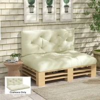 Outsunny 2 Seater 5" Thick Outdoor Seat Cushions with Back Cushion for Pallet, Loveseat Outdoor Furniture Cushions, Cream White(m-8)