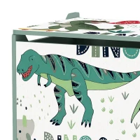 Qaba Kids Storage Chest with Lid, Toy Box with Safety Hinges and Groove Handles for Kids, Bedroom, Playroom, Nursery, Green(m-10)