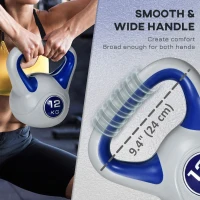 Soozier 26 lb Soft Kettlebell, Sand Filled Weight with Grip Handle, Solid Kettlebell Weight for Full Body Workout, Dark Blue(m-4)