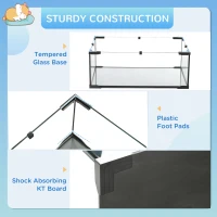 PawHut Hamster Cage, Gerbil Cage with Glass Basin for Small Hamsters, Black(m-6)