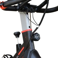 Soozier Upright Stationary Exercise Bike, Cardio Workout Training Bicycle w/ Adjustable Resistance LCD Monitor, Black(m-10)