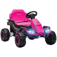 Qaba 24V Kids Electric Ride On Car with Dual Motors, Remote Control, 4-Wheel Suspension, Soft Start for 3-6 Years, Pink(m-11)