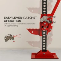 HOMCOM 3 Tonne/6600 lb Farm Jack, 48" High Lift Jack for 4x4 Tractors Trucks Agricultural Lifting, Red(m-6)