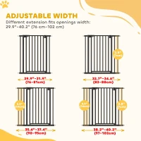 PawHut Baby Gate, 30"-32", 33"-35", 35"-37", 38"-40"W Pet Gate with Auto-Close, Two-Way Open, Pressure Mounted(m-4)