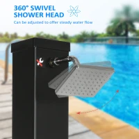 Outsunny 10.6 Gallons Solar Heated Shower with Free-Rotating Shower Head, Temperature Adjustment & Foot Shower(m-6)