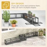 PawHut 79" Long Cat Tunnel, Cat shelter L- Shape with Extendable Design, Cat Enclosure for Indoor/Outdoor Use, Lead Grey(m-5)