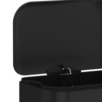 HOMCOM 13.2 Gallon Garbage Can, Slim Stainless Steel Trash Can with Removable PP Inner Bucket, Soft-Close Lid, Black(m-9)