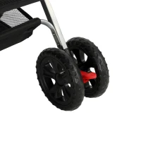 PawHut Double Pet Stroller, Foldable Dog Stroller with 2-Seater Carrier, Sunshade, Removable Pad, Safety Belt, Storage Basket(m-11)