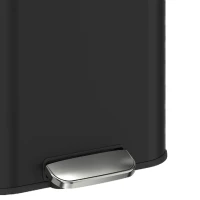 HOMCOM 13.2 Gallon Garbage Can, Slim Stainless Steel Trash Can with Removable PP Inner Bucket, Soft-Close Lid, Black(m-12)