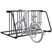 DURHAND All-Steel Bike Rack, 61" Bike Stand, 6-Bike Capacity, Dual-Side, for Garages Streets Yards Schools(m-9)