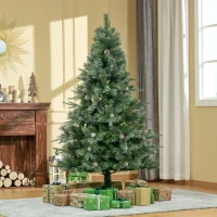 HOMCOM HOMCM 6FT Artificial Christmas Snow Pine Tree Holiday Home Xmas Decoration with Automatic Open, Pinecone, Green(m-8)
