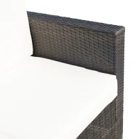 Outsunny 2 Seat Patio Loveseat Deluxe Wicker Sofa Chair Outdoor Rattan Furniture Couch All Weather with Cushion for Balcony, Deck, Garden and Poolside, Cream White(m-10)