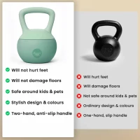 Soozier 22 lb Soft Kettlebell, Sand Filled Weight w/ Grip Handle, Kettlebell Weight for Full Body Workout, Green(m-7)