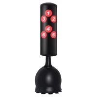 Soozier 65" Freestanding Boxing Punching Bag with Refilled Base and Suction Cups, Black(m-9)