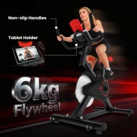 Soozier Upright Exercise Bike, Magnetic Resistance Stationary Bike with LCD Display, Indoor Cycling Bike for Home w/ Adjustable Resistance, Comfortable Seat Cushion(m-10)