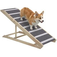 PawHut Dog Ramp for Couch, Foldable Pet Ramp for Small to Large Dog, 4 Adjustable Height from16" to 23.5"(m-9)