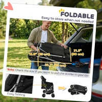 PawHut Double Pet Stroller, Foldable Dog Stroller with 2-Seater Carrier, Sunshade, Removable Pad, Safety Belt, Storage Basket(m-5)