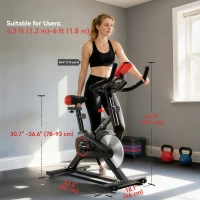 Soozier Upright Exercise Bike, Magnetic Resistance Stationary Bike with LCD Display, Indoor Cycling Bike for Home w/ Adjustable Resistance, Comfortable Seat Cushion(m-3)