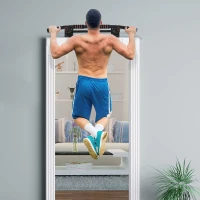 Soozier Pull Up Bar Wall Mount Chin Up Bar, Upper Body Strength Training Station with Non-Slip Foam for Home Gym, Black(m-1)