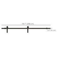 HOMCOM 6.6FT CARBON STEEL Sliding Wood Barn Door Hardware Track Set Door System Carbon Steel J Shape Roller(m-3)