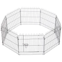 PawHut 30inch 8-Panel Octagon Pet Exercise Playpen Crate Foldable Dog Cage Pen Puppy Kennel, Black(m-11)