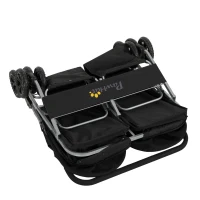 PawHut Double Pet Stroller, Foldable Dog Stroller with 2-Seater Carrier, Sunshade, Removable Pad, Safety Belt, Storage Basket(m-10)