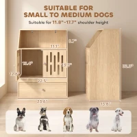 PawHut Dog Feeding Station, Pet Food Storage Cabinet with 2 Elevated Bowls & Slow-Feed Mat for Dogs & Cats(m-3)