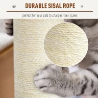 PawHut 39" Deluxe Cat Tree Tower Scratching Post Kitten Condo Activity Center Deep Cream(m-6)