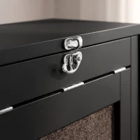 HOMCOM Fold-out Computer Desk with Storage Shelves, Bag, Wall Mount Home Office Desk, Writing Study Table with Bookshelf, Black(m-12)