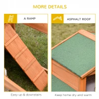 PawHut 2-Story Wooden Rabbit Hutch Backyard Bunny Cage Small Animal  House with Outdoor Run(m-7)