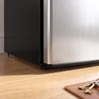 HOMCOM 2.6 Cu Ft Mini Fridge with Chiller Box, Single Door Compact Refrigerator, Adjustable Thermostat, Reversible Door, Silver(m-9)