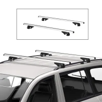 HOMCOM 2pc Roof Rack Car Roof Top Lockable Aluminum Cross Bars Adjustable Baggage Luggage Carrier, Silver (53")(m-1)
