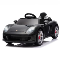 Qaba 12V Kids Ride On Car, Licensed Porsche Carrera GT with Remote, Rear Suspension, Smooth Start for Ages 3-6, Black(m-1)
