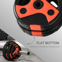 Soozier 44lbs Adjustable Barbell Weight Set, Solid One-Piece Barbell Bar and Weights for Home Gym Weight Lifting Strength Training Exercise, Max Load 110 lbs, Black and Red(m-7)