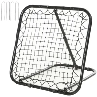 Soozier Soccer Rebounder Net, 3' x 3', Angle Adjustable Baseball Rebounder Net Training Equipment Aid with Quick Folding Design for Teens & Adults, Kickback Target Goal Play(m-9)
