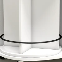 HOMCOM 53" Kitchen Island with Power Outlet and Drop Leaf, Kitchen Cart on Wheels with 360° Rotating Rack, White(m-12)