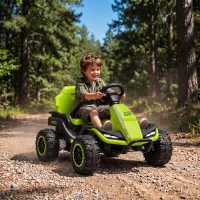 Qaba 24V Kids Electric Ride On Car with Dual Motors, Remote Control, 4-Wheel Suspension, Soft Start for 3-6 Years, Green(m-10)