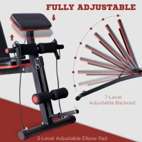 Soozier Foldable Press Bench Adjustable Dumbbell, Weight Training Bench Exercises Gym Chair, Black & Red(m-4)