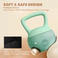 Soozier 22 lb Soft Kettlebell, Sand Filled Weight w/ Grip Handle, Kettlebell Weight for Full Body Workout, Green(m-4)