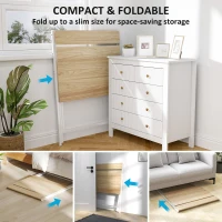 HOMCOM Folding Computer Desk, 32" Foldable Desk with Monitor Shelf for Small Space, Home Office, Easy Assembly, Natural Wood(m-4)