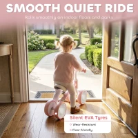Qaba Baby Balance Bike for 12-24 Months Boys and Girls, Toddler Balance Bike with 4 Flashing Silent Wheels, Pink(m-7)