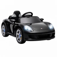 Qaba 12V Kids Ride On Car, Licensed Porsche Carrera GT with Remote, Rear Suspension, Smooth Start for Ages 3-6, Black(m-11)