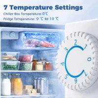 HOMCOM 2.6 Cu Ft Mini Fridge with Chiller Box, Single Door Compact Refrigerator, Adjustable Thermostat, Reversible Door, Silver(m-5)