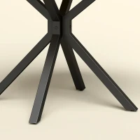 HOMCOM Dining Table Set Industrial Kitchen Table Chairs for 4 Round Table Steel Frame, Oak and Grey(m-11)