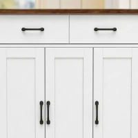 HOMCOM 53" Kitchen Island with Power Outlet and Drop Leaf, Kitchen Cart on Wheels with 360° Rotating Rack, White(m-9)