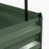 Outsunny Galvanized Planter Box, Outdoor Raised Garden Bed with 4-Tier Trellis Tomato Cage for Climbing Vines, Vegetables, Green(m-12)