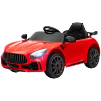 Qaba Mercedes-Benz AMG GTR Licensed 12V Battery Powered Kids Electric Car w/ Remote, Soft Start, Lights, Music Horn, Red(m-2)