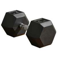 Soozier 50lbs Rubber Hex Dumbbell, Weight Dumbbell Hand Weight Barbell for Body Fitness Training for Home Office Gym, Black(m-2)