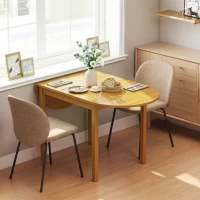 HOMCOM 55" Wood Kitchen Table, Drop Leaf Tables for Small Spaces, Oak(m-8)