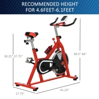Soozier Pro Indoor Upright Exercise Cycling Bike Cardio Workout Aerobic Bicycle with Adjustable Resistance Water Bottle for Home Gym Office(m-4)